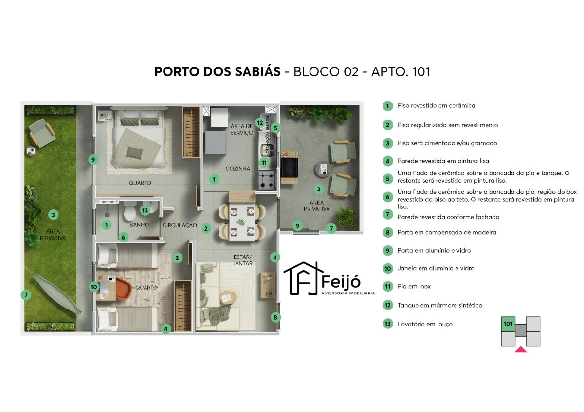 Apartamentos 2 dormitórios na Restinga - Empreendimento Porto dos Sabiás