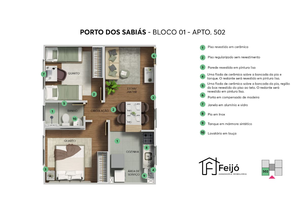 Apartamentos 2 dormitórios na Restinga - Empreendimento Porto dos Sabiás