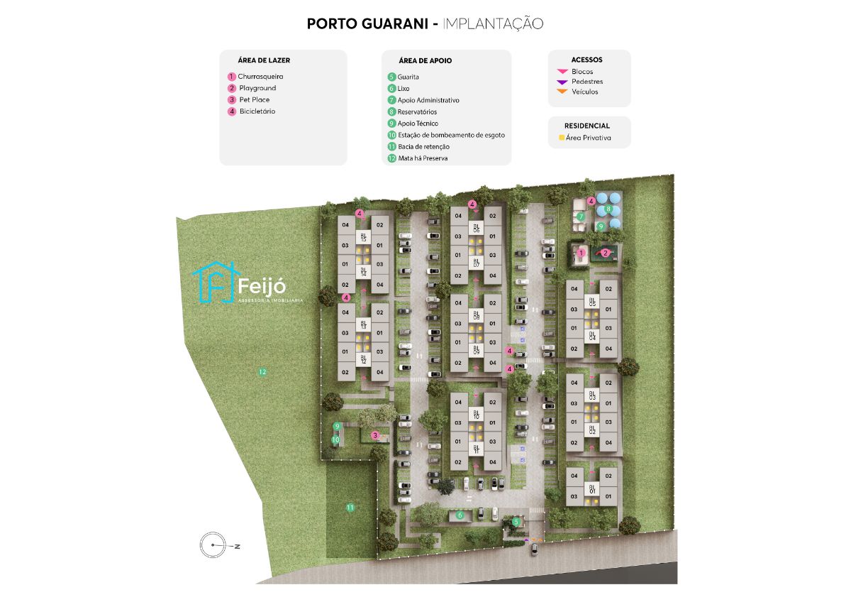 Lançamento Porto Guarani - Apartamentos 2 dorm. Com opções de sacada - Bairro Jardim Vila Nova