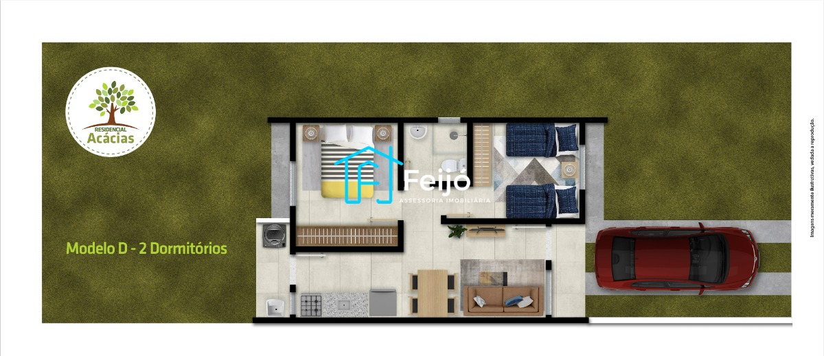 Casas de 2 dormitórios com pátio em Guaíba
